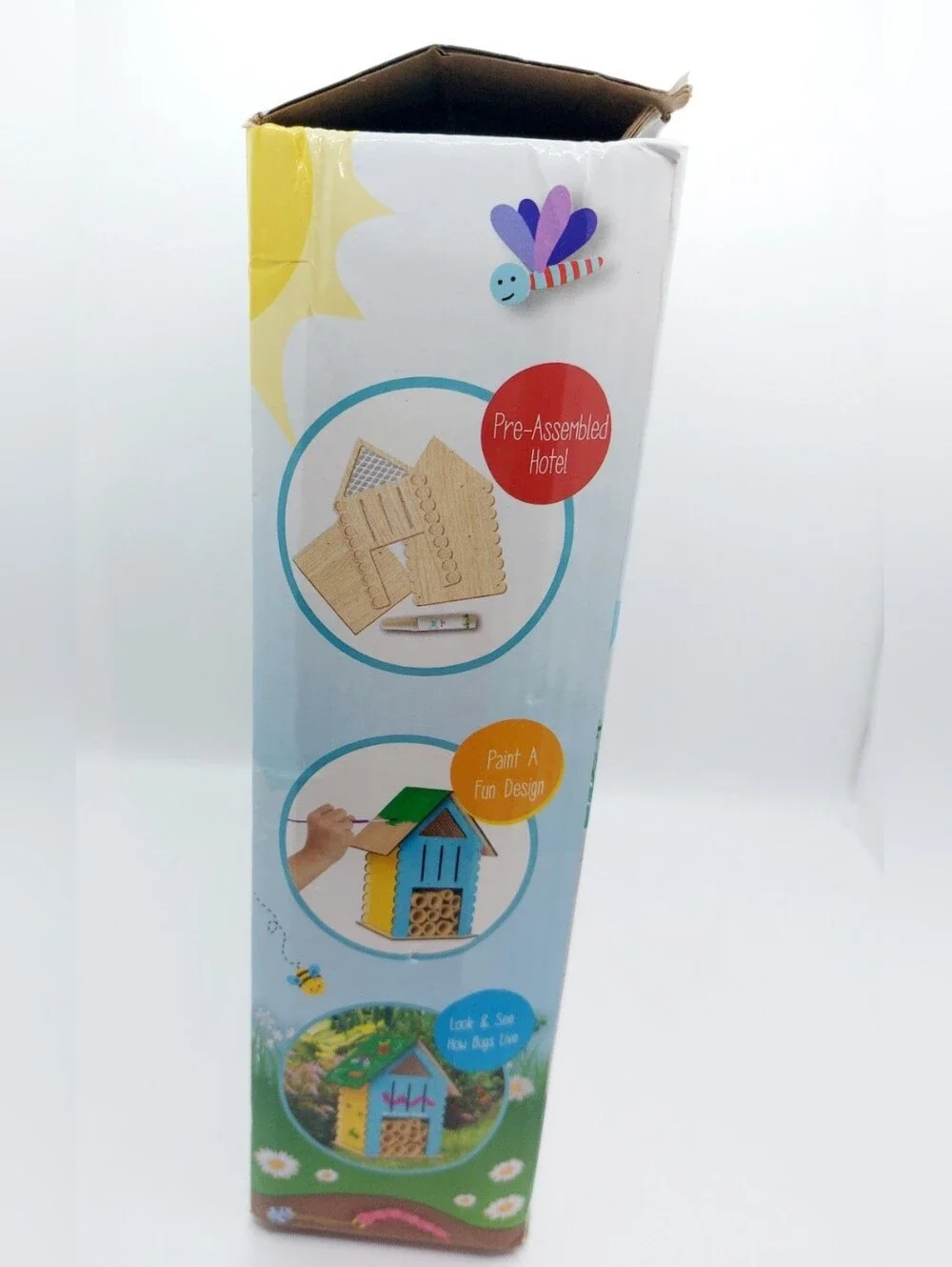 Grafix Paint Your Own Garden Bug Hotel Wooden Craft Kit Kids DIY Open Box Comple